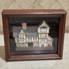 David Winter Framed Shadow Box The Plucked Ducks Cottage 1989 Vintage Retired