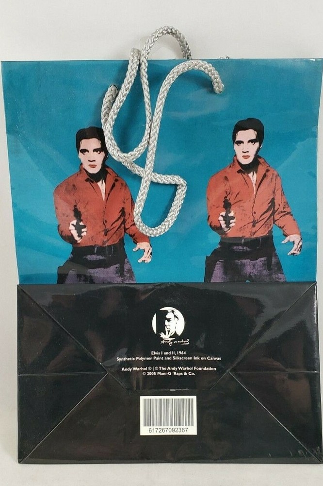 Andy Warhol Elvis Presley Gift Bag Un-used rare out of print Pop Art Music Icon
