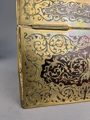Antique Edwardian Boulle Stationery Box Asprey London Brass Scrollwork c. 1900