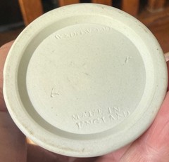 Antique Wedgwood Blue Basalt Jasperware Silver Rim Vase