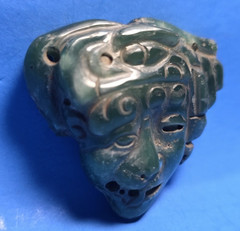 PRE-COLUMBIAN MAYAN JADE DUALITY MASK PENDANT