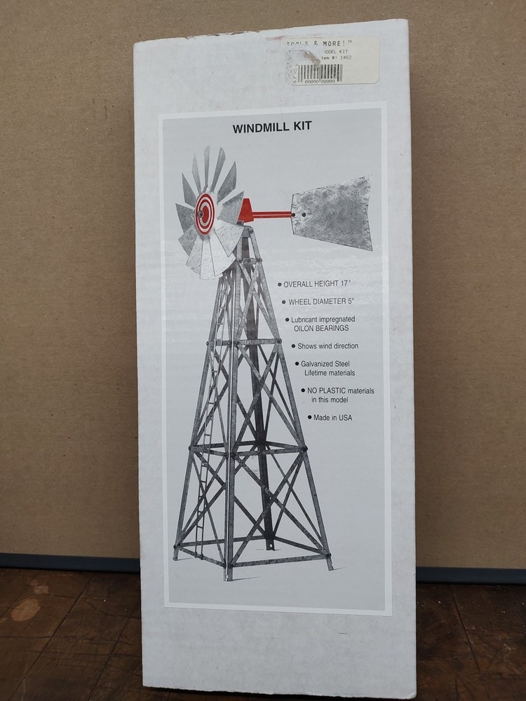 17″ Galvanized Steel Windmill Kit w/5″ Wheel Diameter & Oilon Bearings NIB