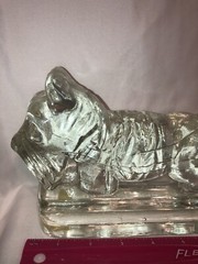 Adorable Vintage Scotty dogs Heavy Glass Bookends Figurines Fun