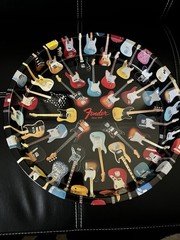 Electro Lounge Guitars Serving Tray with various iconic Fender guitar models