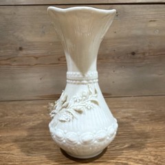 Belleek Aberdeen Porcelain VintageAppliqué Pitcher 7.5”Ivory Ireland REG NO 0857