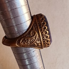 VERY RARE ANCIENT AMAZING RING BRONZE ANTIQUE ENGRAVED AUTHENTIC GENUINE