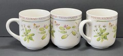 Set of 3 Marjolein Bastin Wildflower Meadow 10oz Coffee Mugs *EUC*
