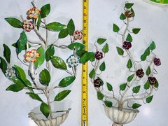 Vintage Ugaco Metal Floral Wall Decorations