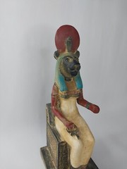 RARE ANTIQUE ANCIENT EGYPTIAN Statue of Sekhmet Heavy Stone Magic Hieroglyphic