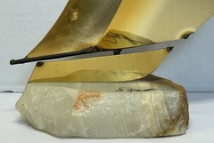 Brass Metal Sail Boat Sculpture Marble Base Nautical 8” Vintage DeMott Signed