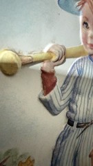 Vtg Charlotte Becker Metalcraft Framed 3D Baseball Football Wall Hanging Boys