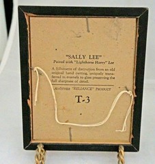 Pair 1940 Reliance Flat Glass Silhouette Southern Gentleman & Sally Lee