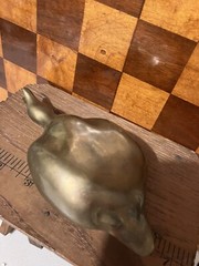 Vintage Rare Metal Brass Figural Flower Frog Flying Duck Form