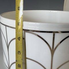 Tiffany & Co. LARGE Bowl 9.75″ #13684 Bone China Art Deco White & Gold SEE VIDEO