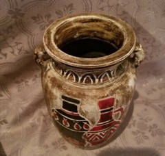 Antique Greek Apulian Ancient Hand Painted Pottery Pitcher Size 16″D x 8.5″L