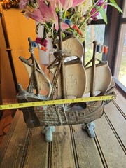 Vintage Nautical Cast Aluminum Clipper Ship Doorstop Valcast 12 1/2” Mancave