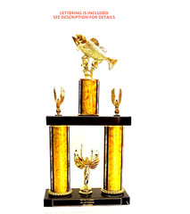 BASS TROPHY SWIMMING BASS FISHING TROPHY BLACK MARBLE free lettering 8 colors