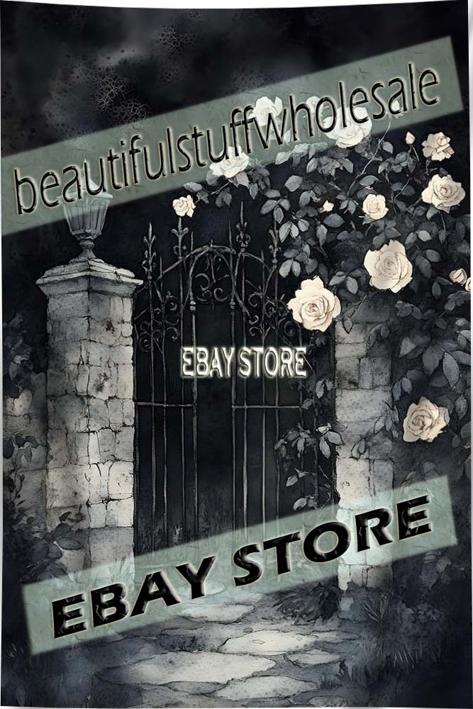 Dark Cemetery Wall Hanging Tapestry Gothic Floral Scene 39X59 in