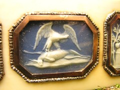 WEDGWOOD XRARE 1790 TOOTHPICK CASE & 3 JASPER MEDALLIONS CUT STEEL BEDS/GOLD