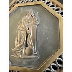 Vintage Greek Mythology Relief Plaques Set Of 6 Octagonal Brass Wall Decor