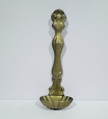 Vintage Homco Ornate Gold Color Giant Ladle Scalloped Cast Metal Hanging Decor