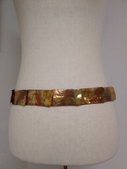 Brutalist Copper Belt Necklace Industrialist Modernist Steampunk Armor Metalwork