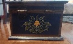SCANDI BOX vtg swedish jewelry chest scandinavian denmark wood painting norway