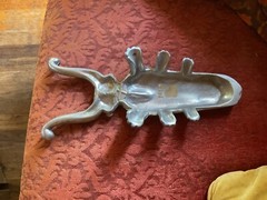 Vintage Cast Aluminum Beetle Bug Boot Jack Shoe Puller Door Stop Scarab 10 1/2