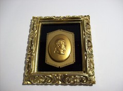 Vintage Mid Century Neoclassical Roman Emperor Cameo Relief Picture Wall Hanging