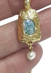 Authentic Roman Glass Gold Plated Pendent Ancient Fragments 200 B.C