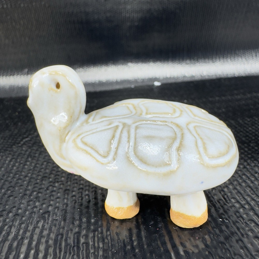 Vintage Hand Made Pottery Stoneware Turtle Figurine Small Figure Hand Crafted