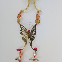 Vintage Homco Brass & Wood Butterfly Wall Art Decor MCM Home Decor