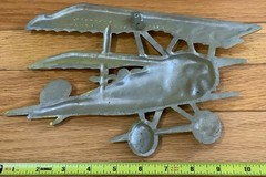 1975 Sexton Homco WW1 Metal Airplane Wall Art Decor Yellow & Red Vintage 1970’s