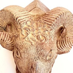 Faux Wood Ram Head Wall Shelves | Lodge Cabin Gothic Decor Aries Gift Set of 2