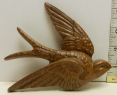Barn Swallows Burwood Products Resin Wall Art Decor Wood Grain Finish 2650-1