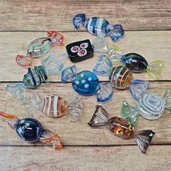11 Vintage Murano Style Art Glass Candies Candy Italian Hand Blown