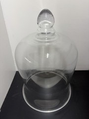 Vintage Cloche Dome Clear Glass Classic Bell Shape With Knob Handle Large 18” T
