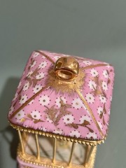 Limoges France Birdcage w Budgerigar Love Bird Parakeet Pair & Gold Trinket Box