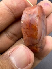 Rare Beautiful Old Natural Carnelian Agate Bead From North Afghanistan