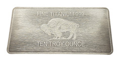 10x 10 Ounce Oz Titanium Buffalo Bar .999 Fine Ti Element