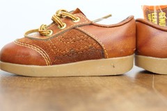 Vintage Genuine Leather Baby Shoes – Made in USA – NWT – Nursery Decor / Props