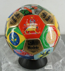 MODELO BEER ⚽ BEAUTIFUL GAME SOCCER BALL WITH DISPLAY STAND NEW OLD STOCK VTG