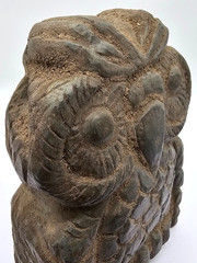 300 BC Athena Owl Ancient Greek Roman Statue Pure Stone Large Carved Artifact