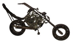 RARE OOAK Vintage Steam Punk ￼Weld Art Sculpture Figurine Chopper Motorcycle 22”