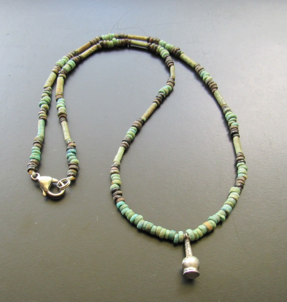 NILE Ancient Egyptian Amulet Mummy Bead Necklace ca 600 BC