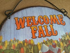 “Fall Welcome” Burlap Harvest and Autumn Hanging Decorative Sign