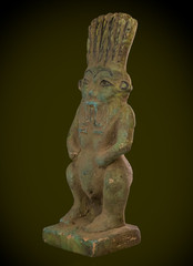 Ancient Egyptian God Bes Statue Rare Pharaonic Stone Protection Deity Artifact