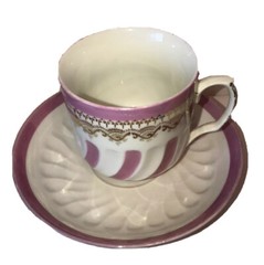 2 Antique Hand Painted Porcelain cups and saucers Germany