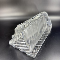 Rogaska Clear Crystal Glass Triangle Ribbed Shaped Vase Large Heavy Glass Optic
