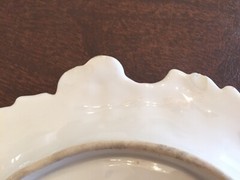 Antique Theodore Haviland HANDPAINTED Sculptural Leaf Plate